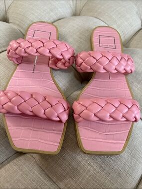 Dolce Vita Pink Braided Double-Strap Sandals